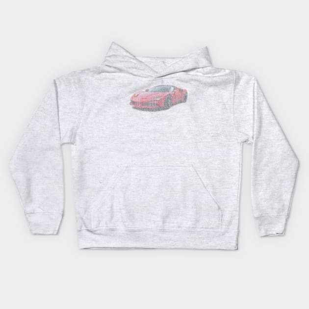 Ferrari SF90 Stradale typographic art Kids Hoodie by usastore